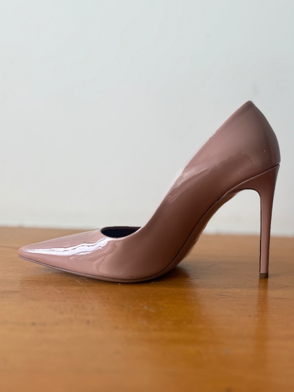 Paris Texas Nude Blush Patent Leather Pointed-Toe Stiletto Pumps | Made in Italy